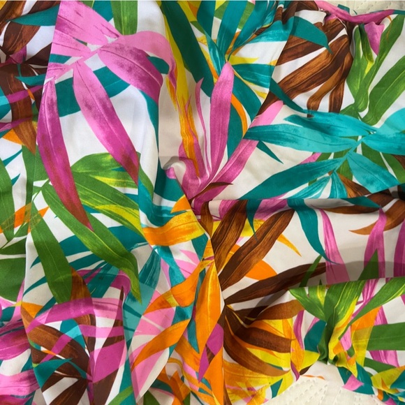 Bleu Rod Beattie New ruffle top Tropical Floral One Piece Swim Suit 8 tummy - Picture 2 of 3